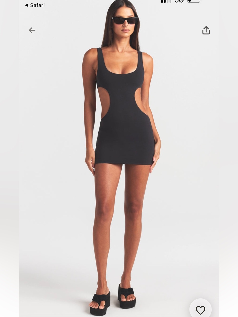 SKIMS NWT Cotton Jersey Cutout Mini Dress - Soot